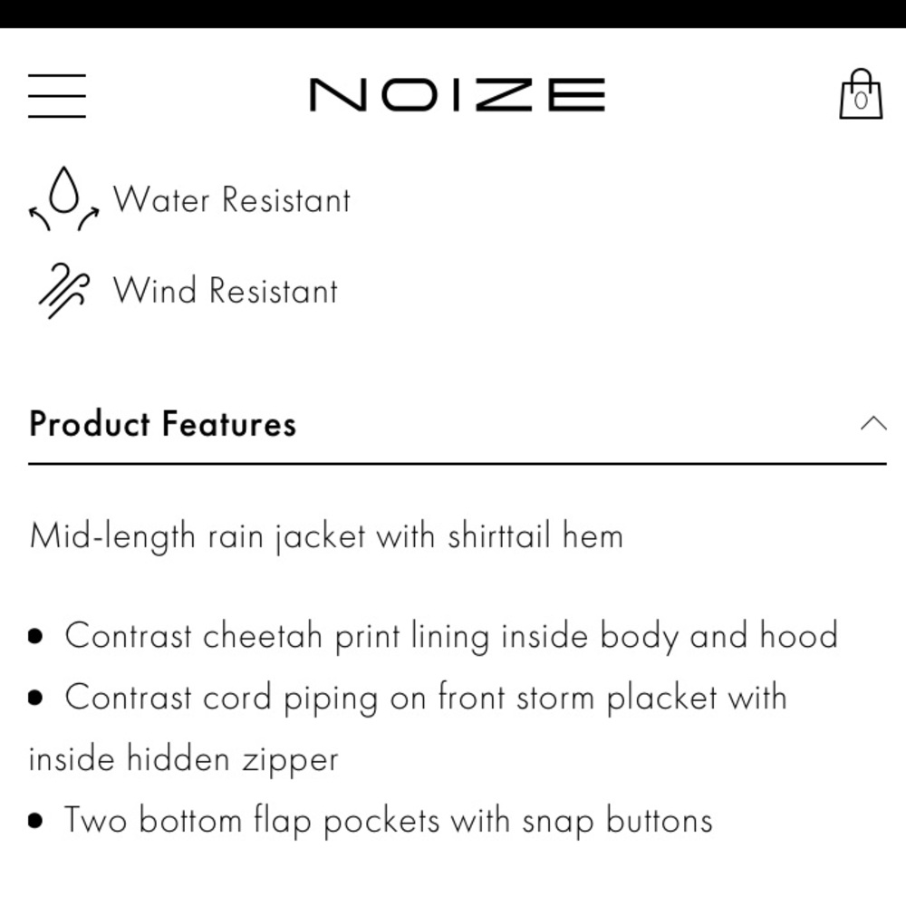 NWT Noize Alexa Raincoat Rubberized Parka Vegan - Picture 6 of 7